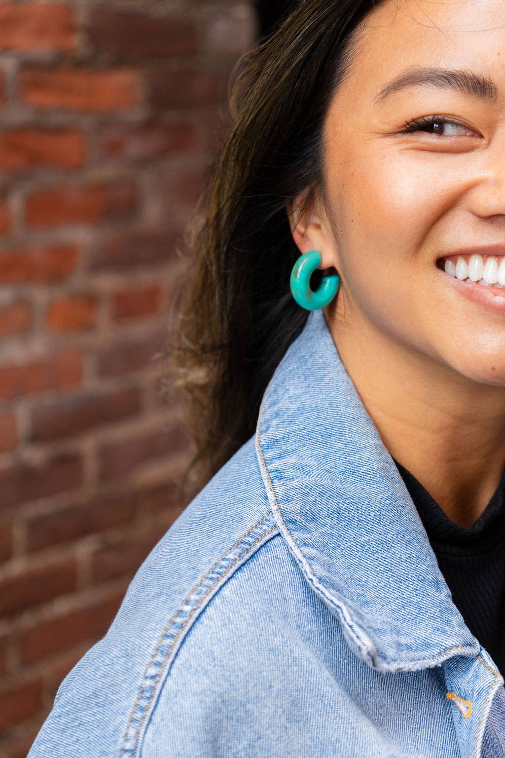 Chloe Hoops - Turquoise // Jewelry, Earrings