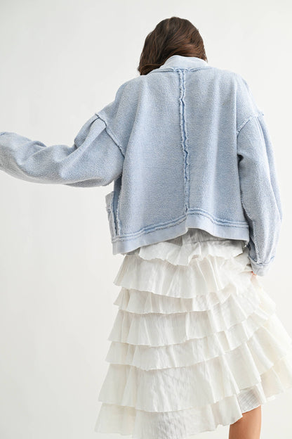 Boucle Textured Button-Up Jacket