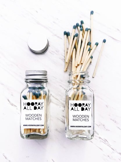 Colorful Wooden Matches In Little Glass Bottle - New Colors!