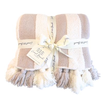 Striped Luxe Home Blanket with Tassels