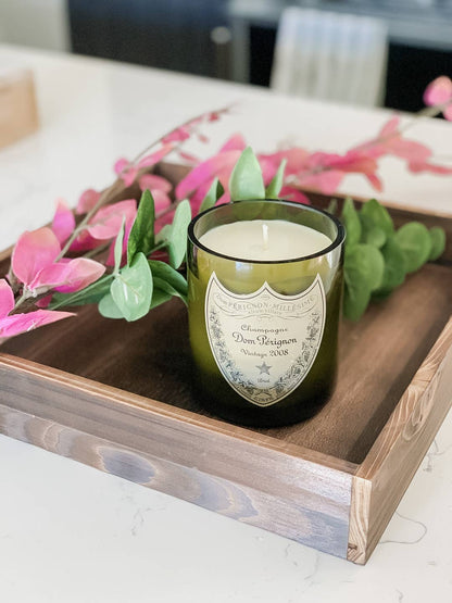Recycled Dom P Bottle - Vintage Label Candle