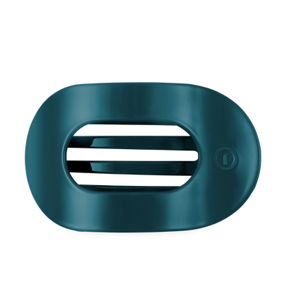 Teal With It Large Flat Round Hair Clip
