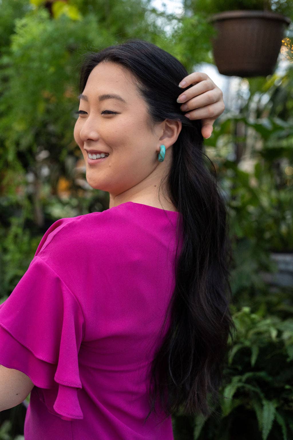 Chloe Hoops - Turquoise // Jewelry, Earrings