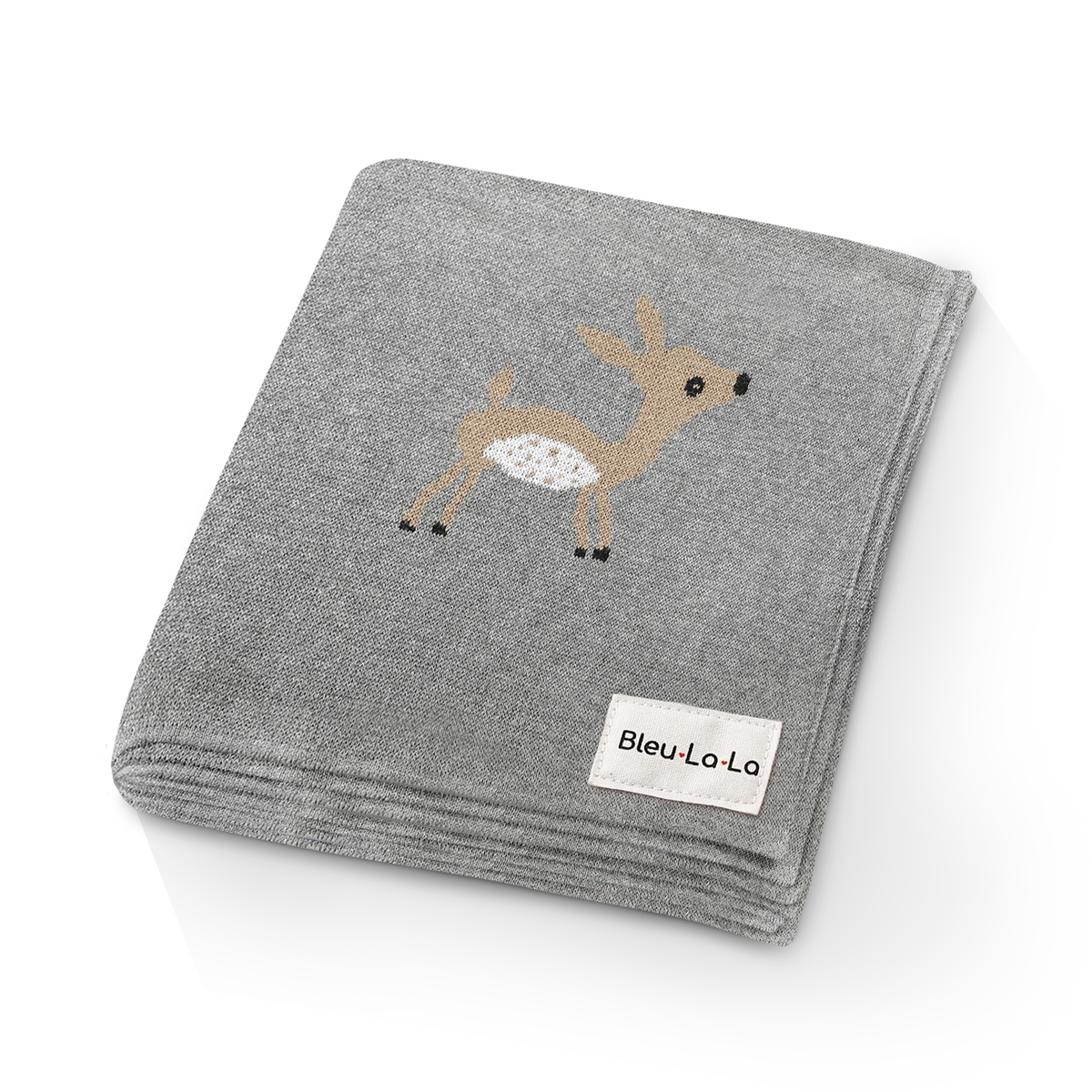100% Luxury Cotton Receiving Swaddle Baby Blanket - Deer