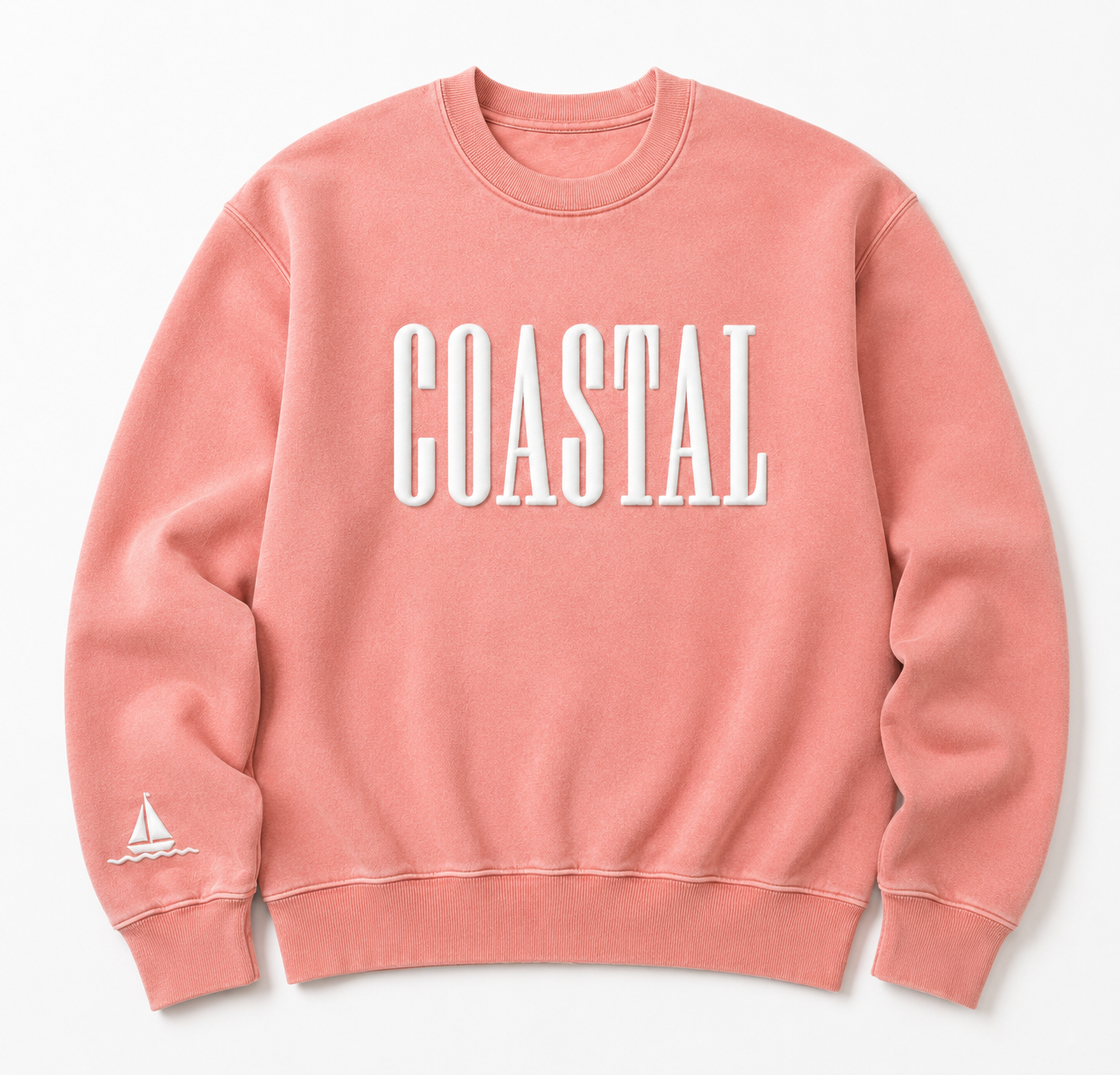 Coastal Puff Print- Salmon Crew with Sailboat