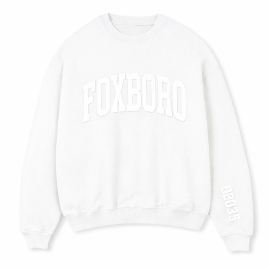 Foxboro White Out Puff Print- White Crew