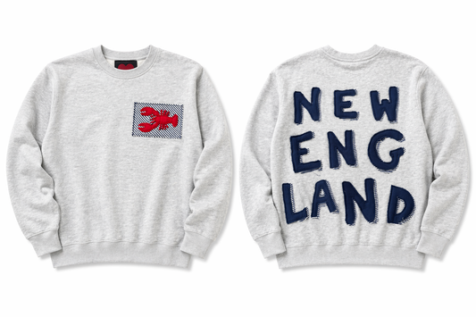 Hand Cut New England Applique - Crew Grey