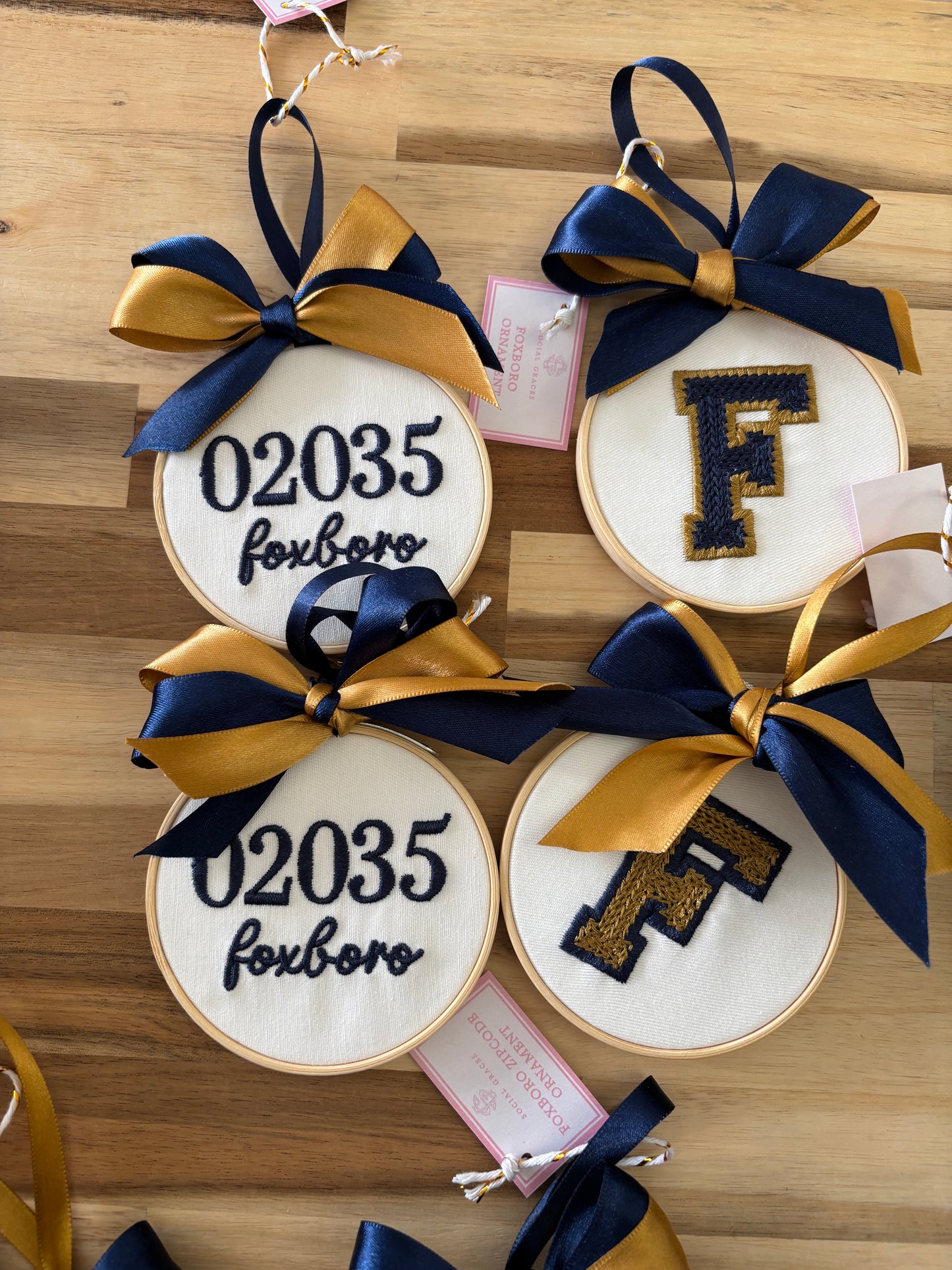 Hand Made Foxboro Ornaments Small