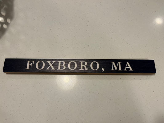 Foxboro, MA Navy/White Skinny Sign
