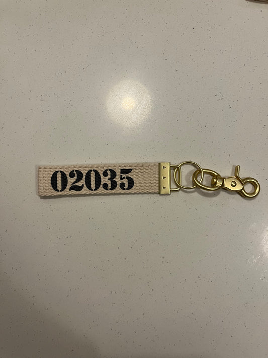 02035 Zip Code Keychain