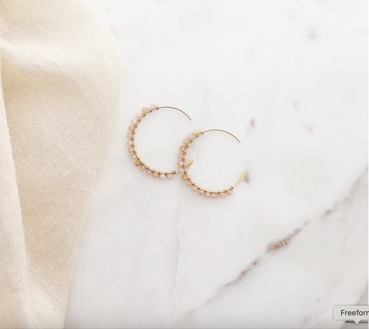 Petite Sea Hoops Earrings- Sunstone