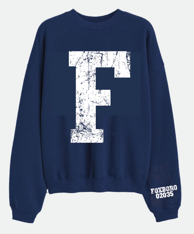Foxboro "F" Navy Crewneck