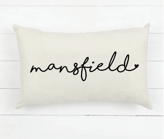 PRE-ORDER! Lumbar Pillow -Mansfield w/Heart