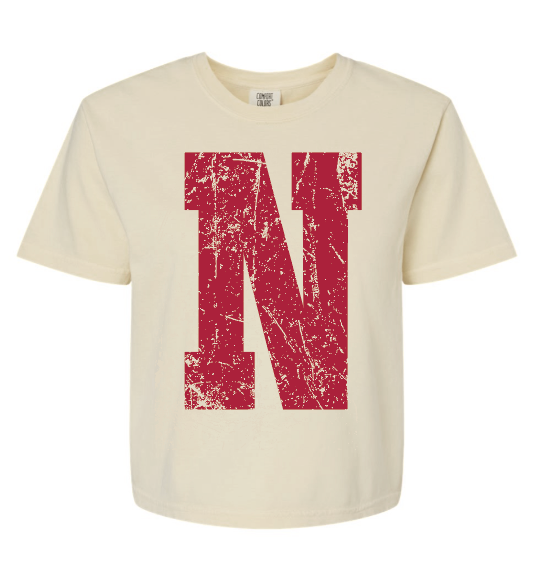 Town Collegiate Letter- Boxy Cropped Tee