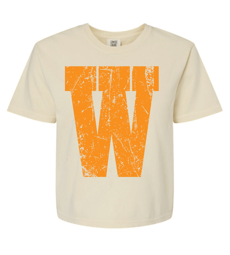 Town Collegiate Letter- Boxy Cropped Tee