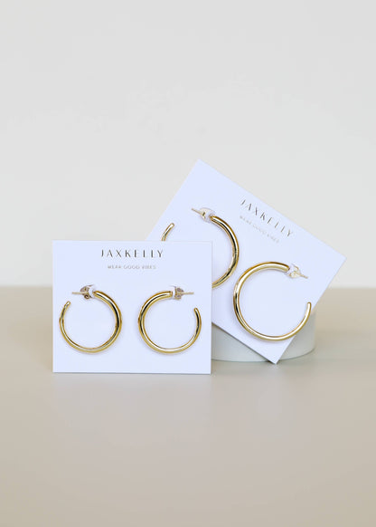 Everyday Gold Hoop Earrings - Medium