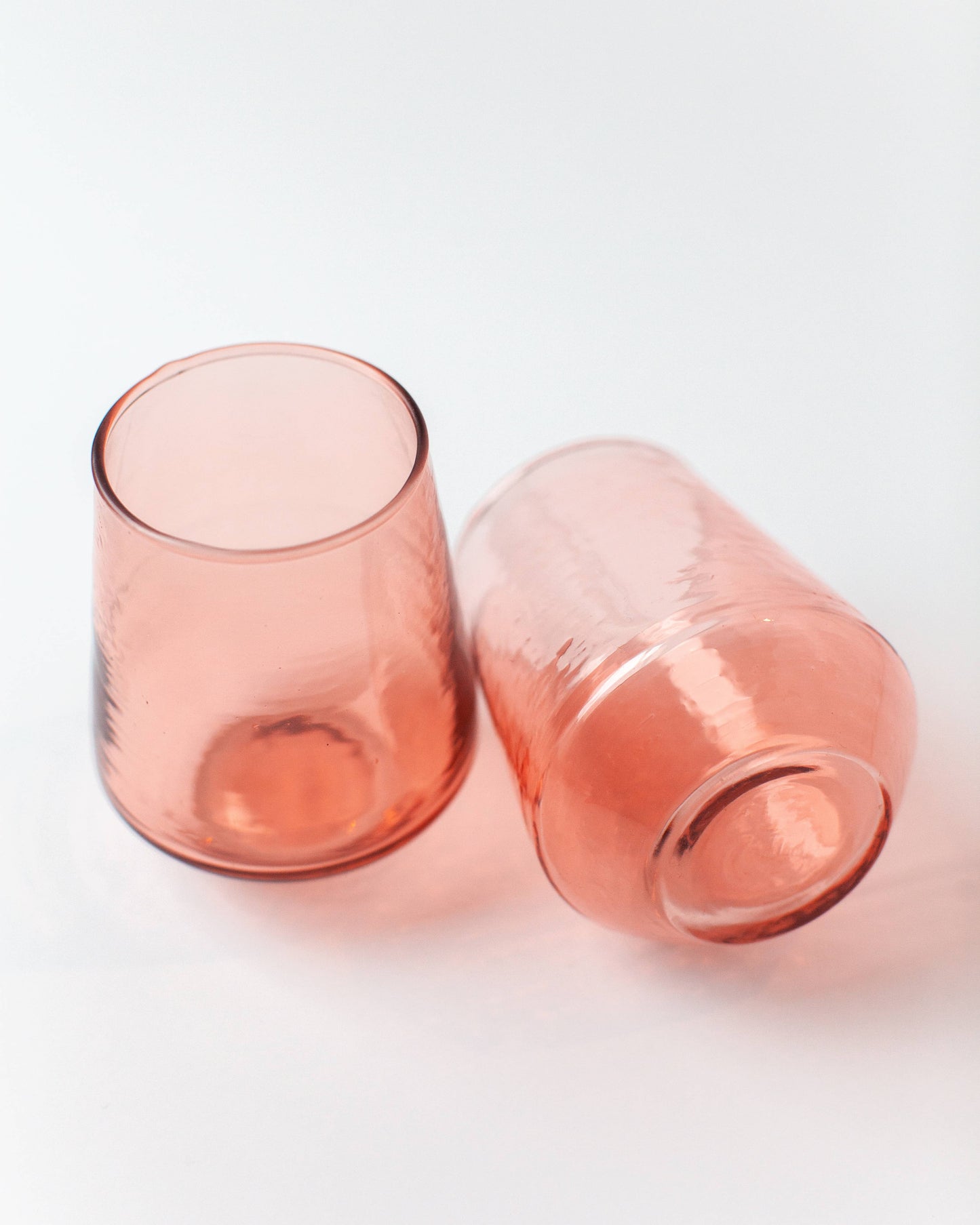 Handblown Hammered Glass Water Tumbler | Pair of 2