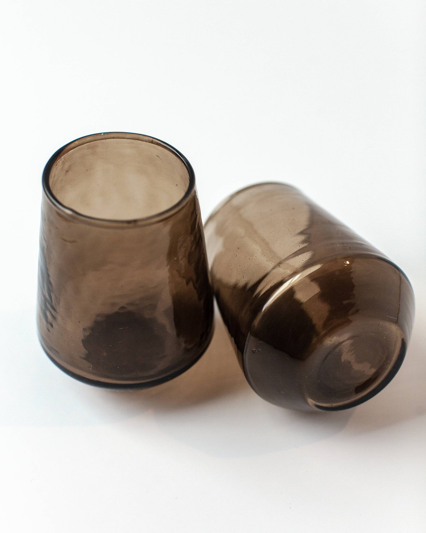 Handblown Hammered Glass Water Tumbler | Pair of 2