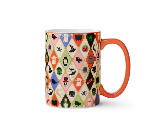 Halloween Argyle Porcelain Mug