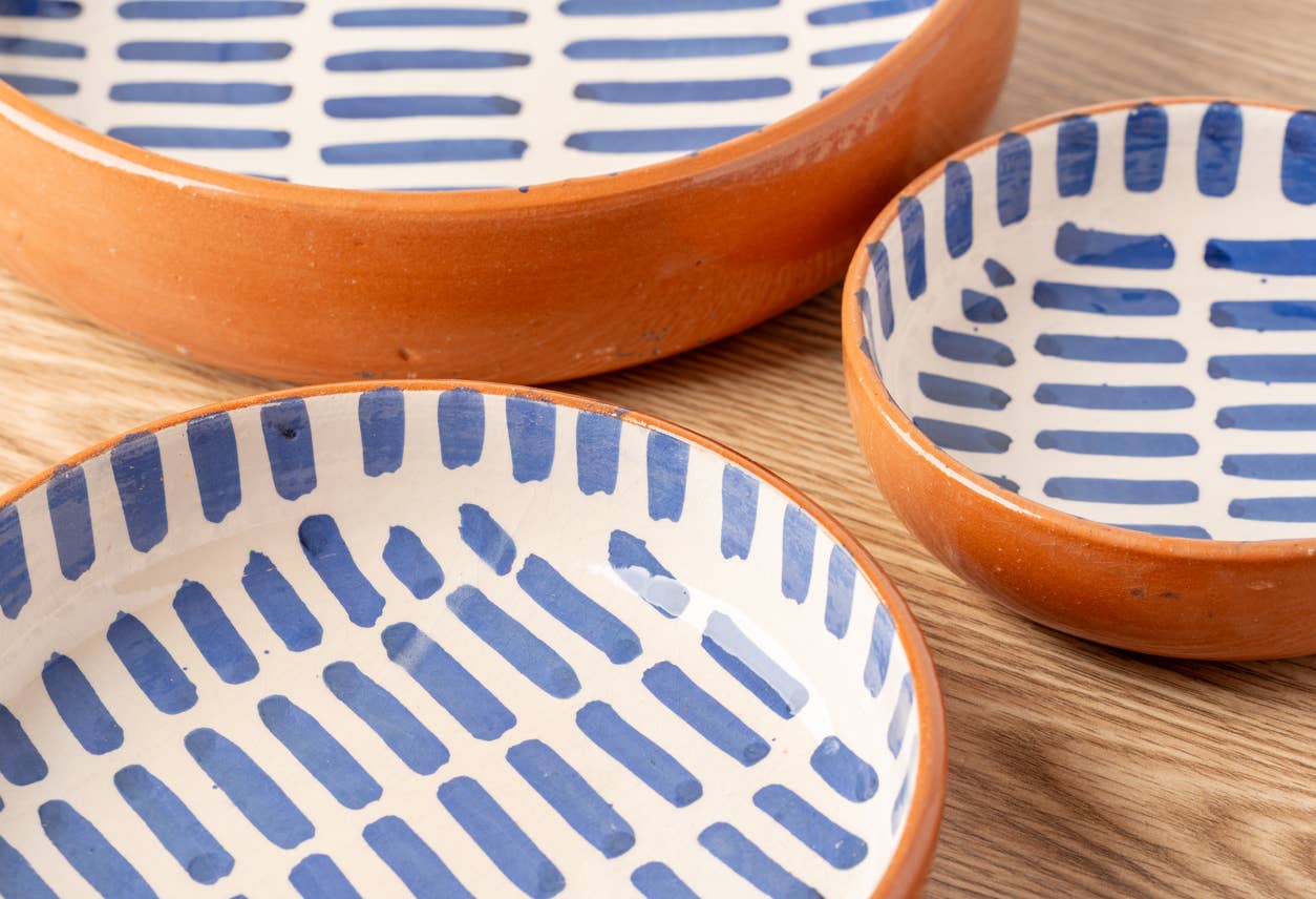 Moroccan Nesting Dish Set - Blue Stripe