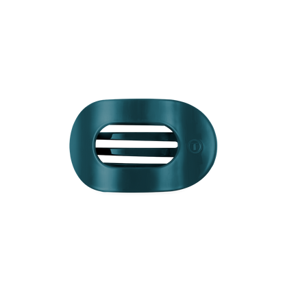 Teal With It Small Flat Round Hair Clip
