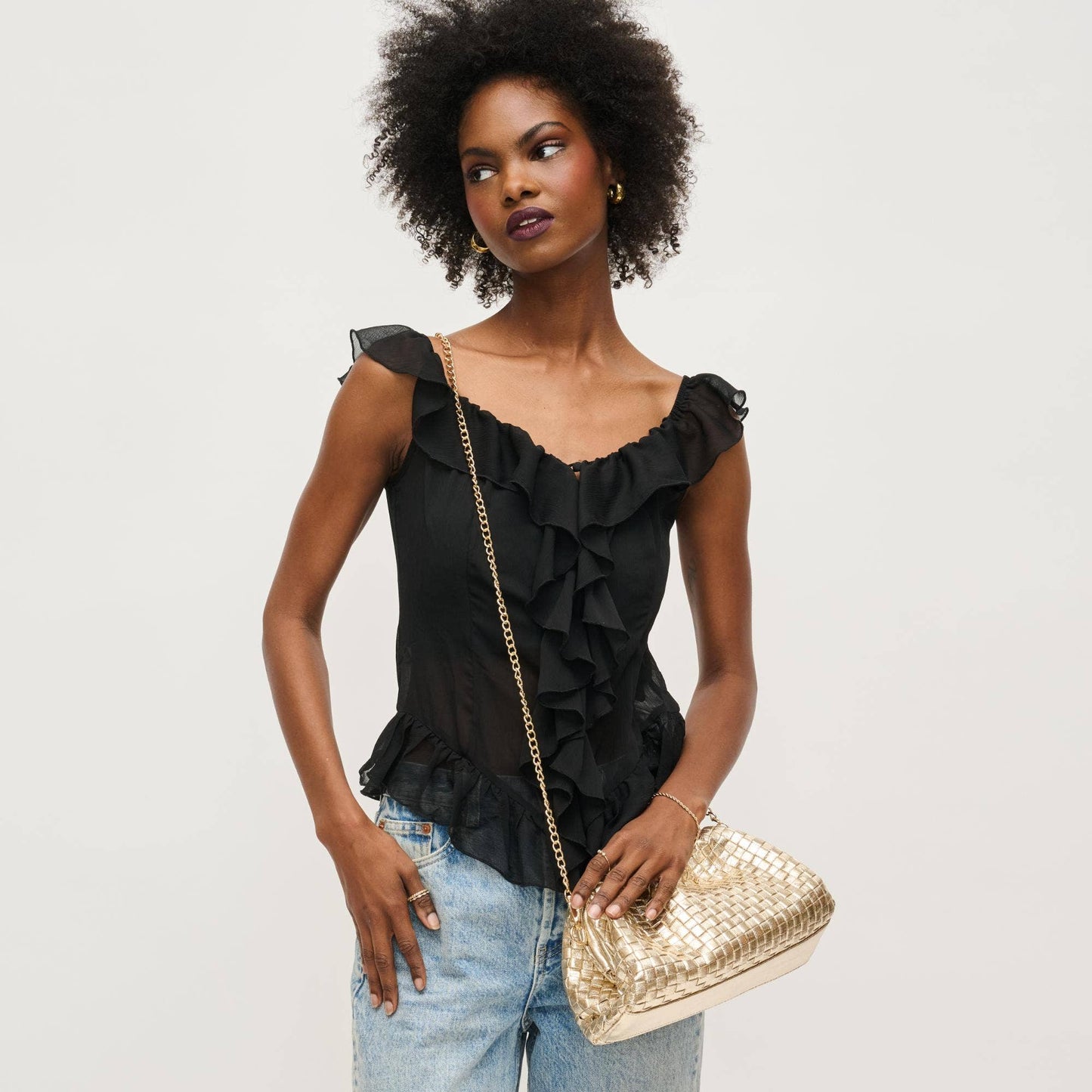 Tate Woven Frame Clutch