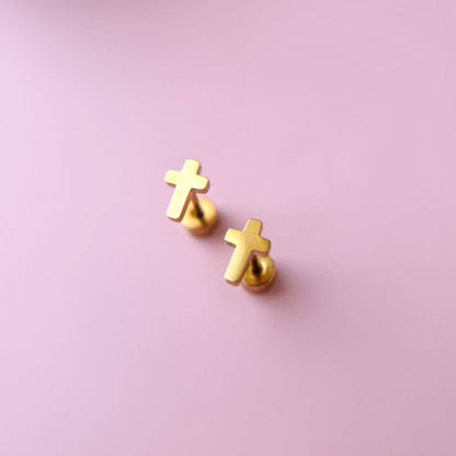 Tiny Cross Stud Earrings