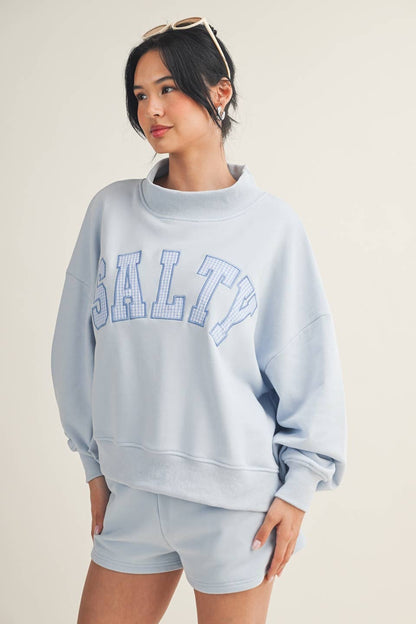 Salty Oversized Mock Neck Sweatshirt