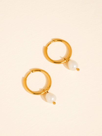 Toile 18K Gold Non-Tarnish Classic Pearl Drop Earrings