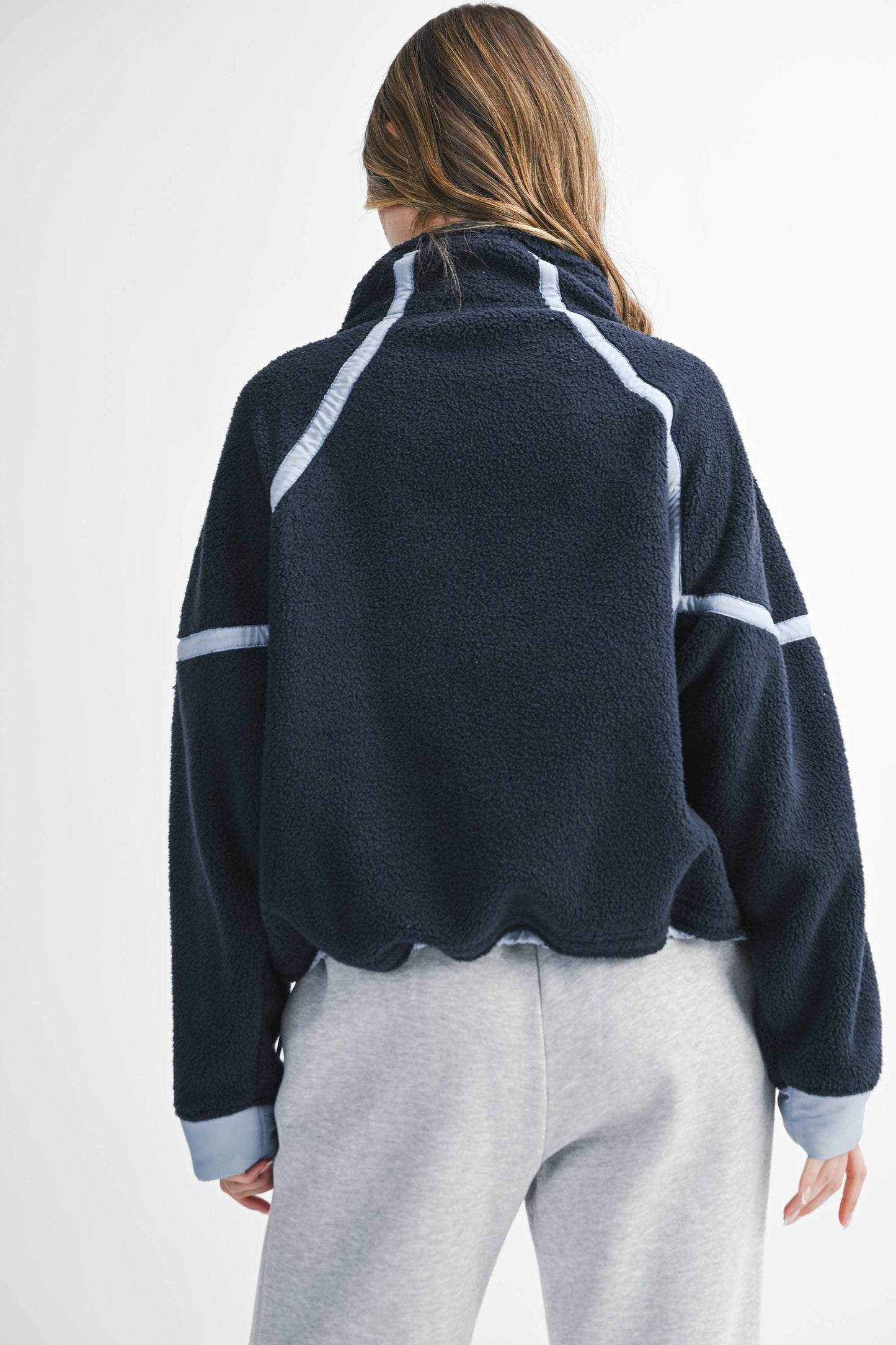 Contrast Trim Fleece Half-Zip