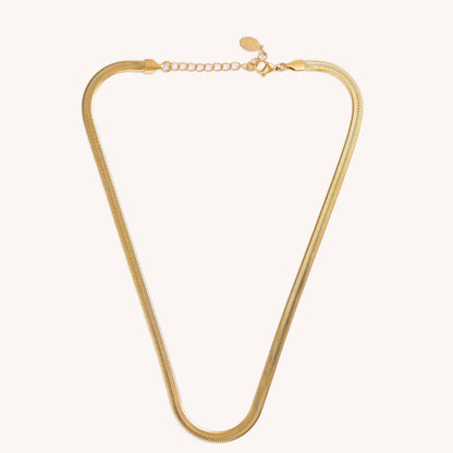 Gold Herringbone Necklaces- Stainless Steel