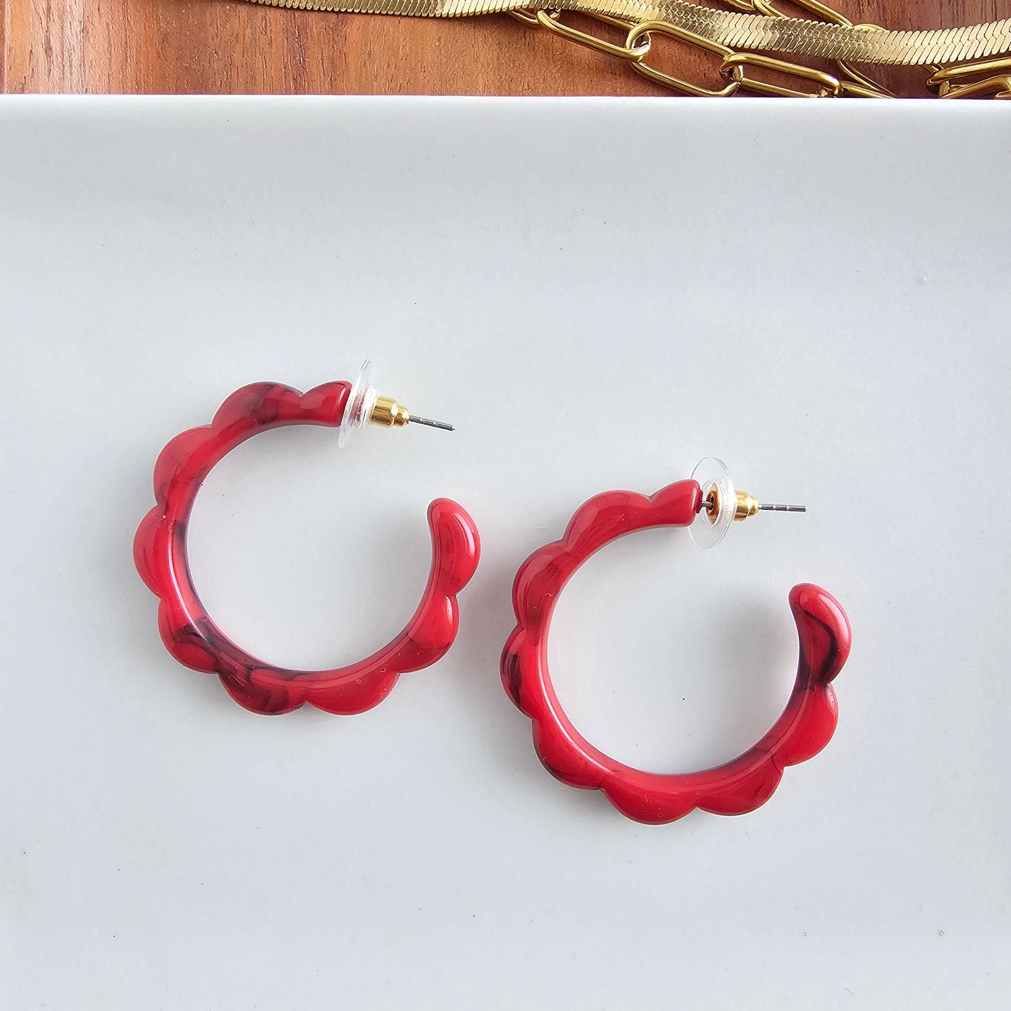 Scarlett Hoops - Crimson Red // Jewelry, Earrings, Fall