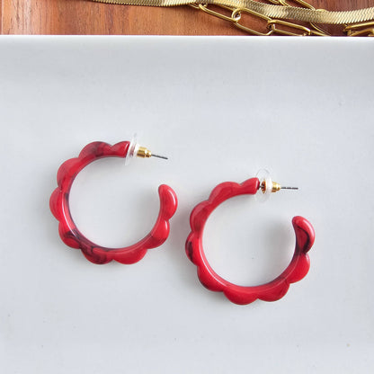 Scarlett Hoops - Crimson Red // Jewelry, Earrings, Fall