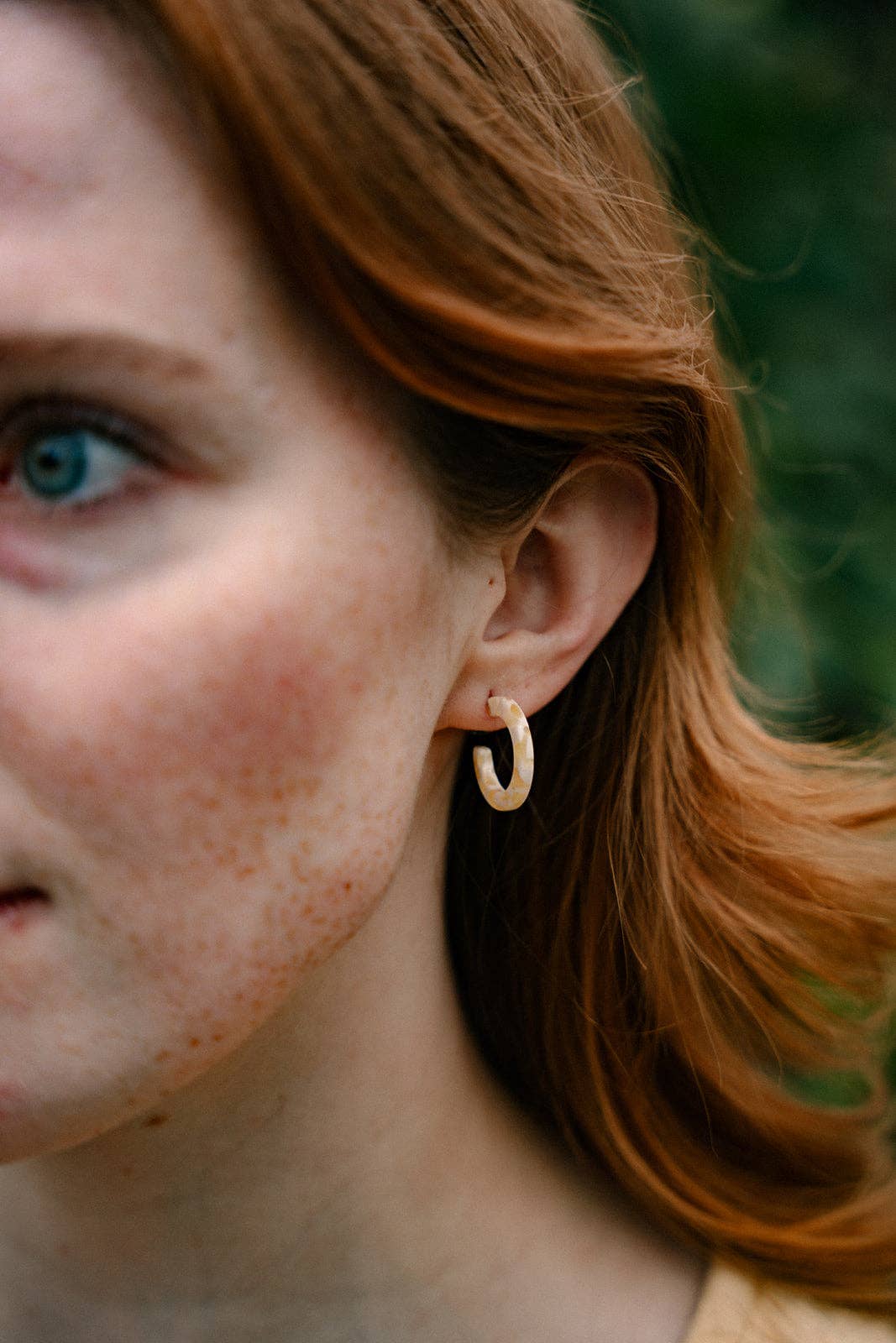 Micro Cam Mini Hoops - Buttercream Dot // Easter Jewelry