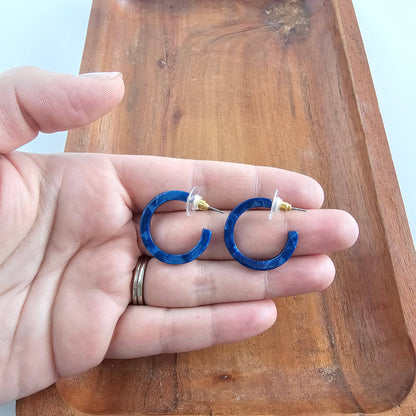 Cam Mini Hoops - Navy // Jewelry, Earrings, Fall