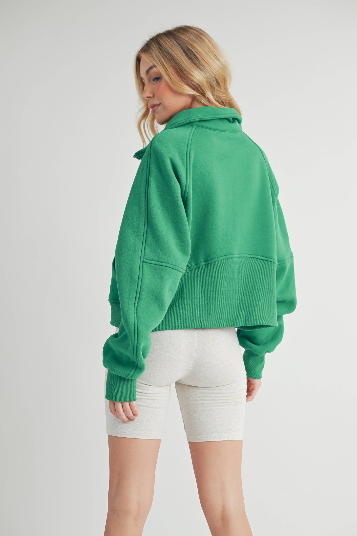 AEMI + CO Dove Funnel Neck Half Zip
