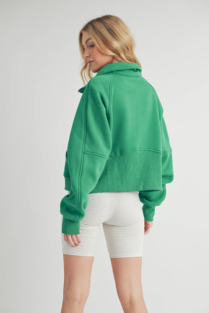 AEMI + CO Dove Funnel Neck Half Zip