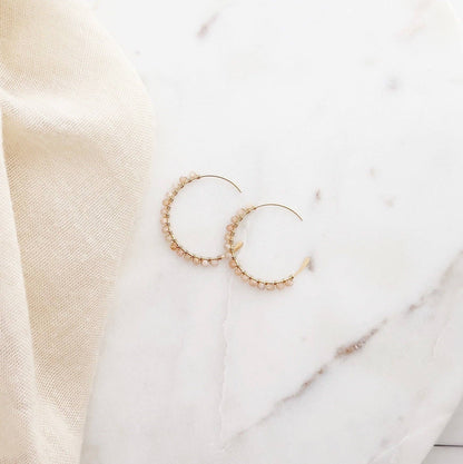 Petite Sea Hoop Earrings - Aquamarine