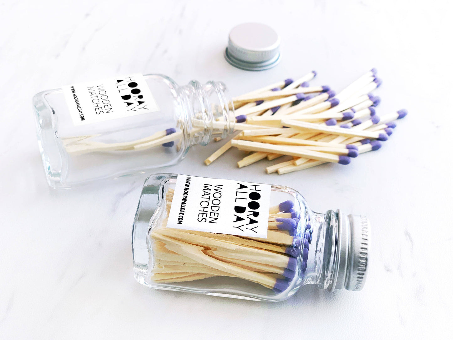 Colorful Wooden Matches In Little Glass Bottle - New Colors!