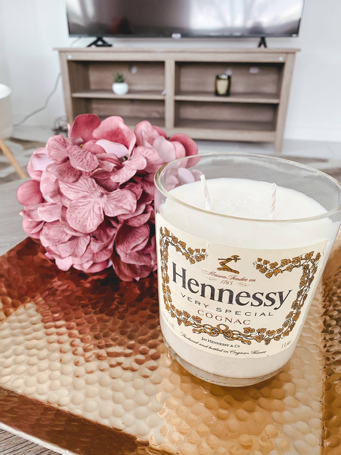 Recycled Hennessy Novelty Candle