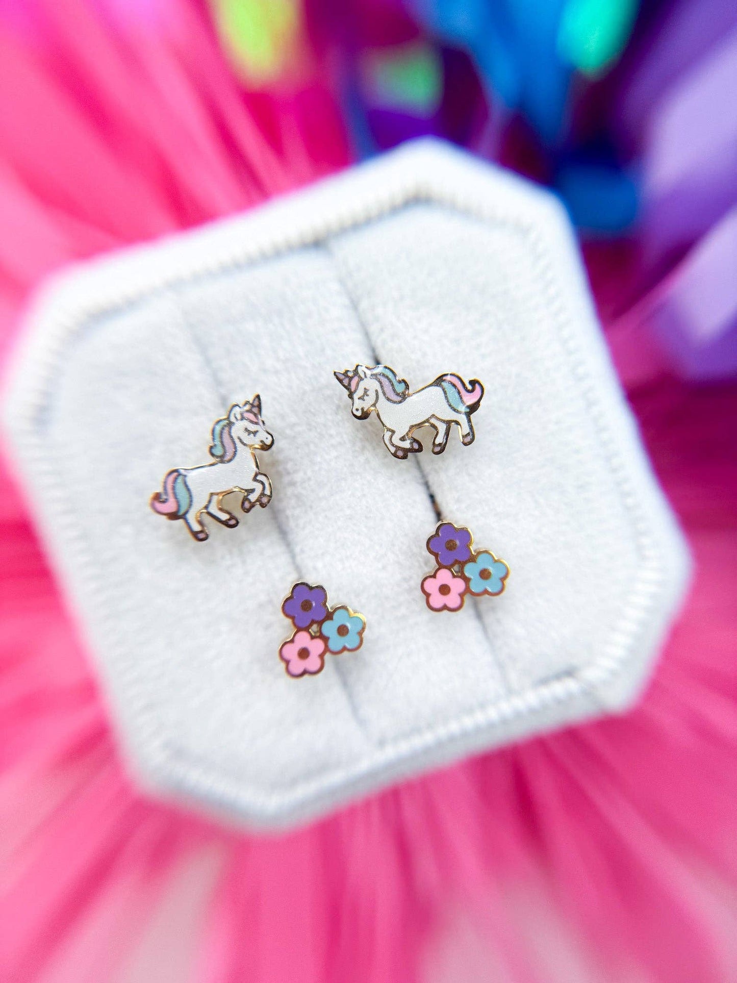 Rainbow Unicorn Stud Earrings