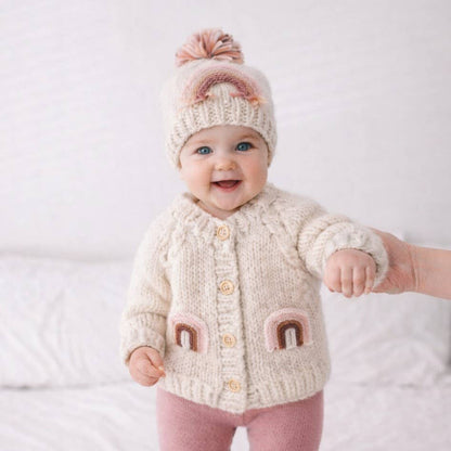 Mauve Rainbow Pocket Cardigan Sweater Baby & Toddler