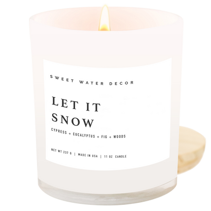 Let It Snow 11 oz Soy Candle - Christmas Decor & Gifts