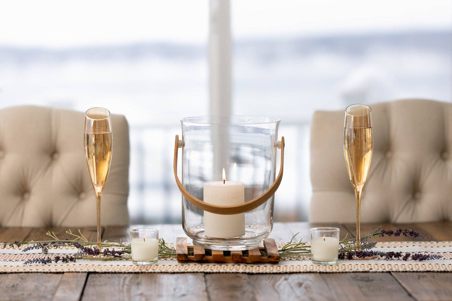 Slant Collection Gold Champagne Glasses, Set of 2