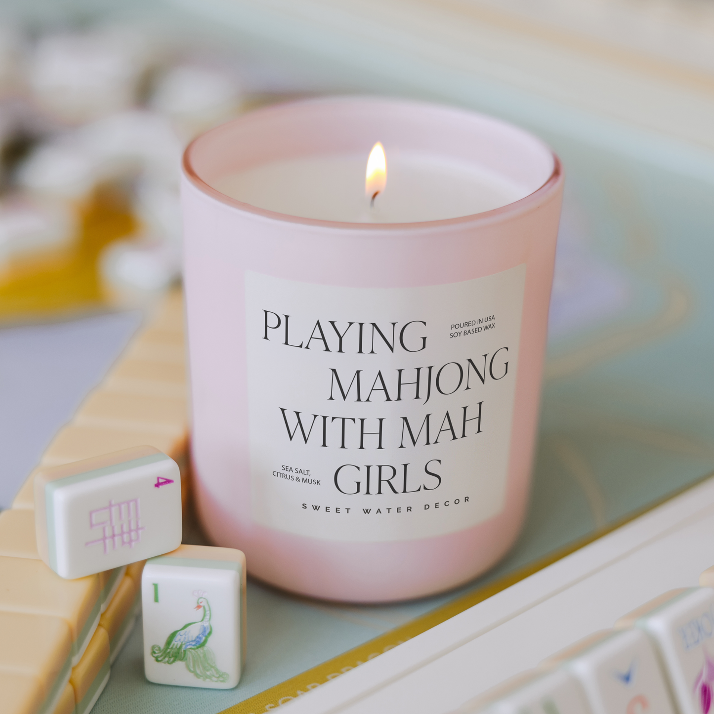 Playing Mahjong with Mah Girls 15 oz Soy Candle