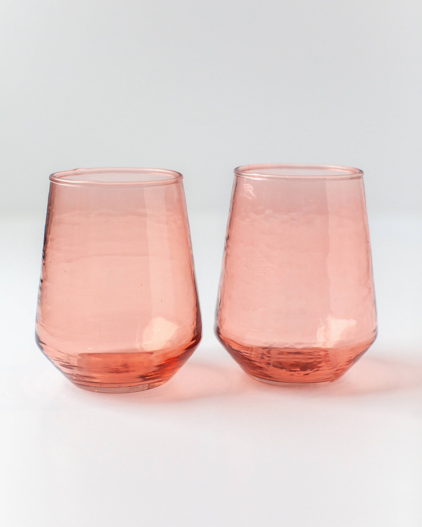Handblown Hammered Glass Water Tumbler | Pair of 2