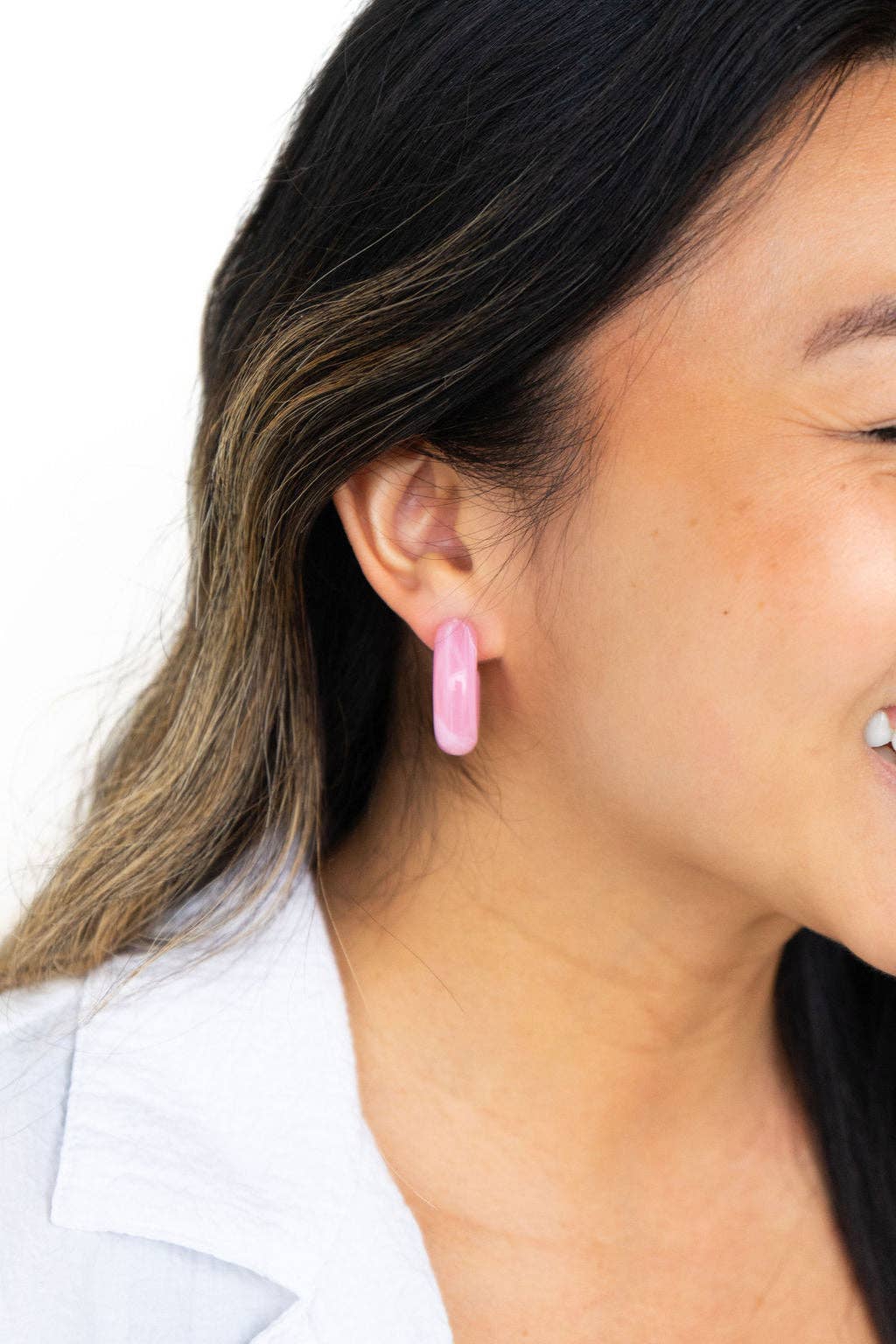 Chloe Hoops - Pink // Jewelry, Earrings