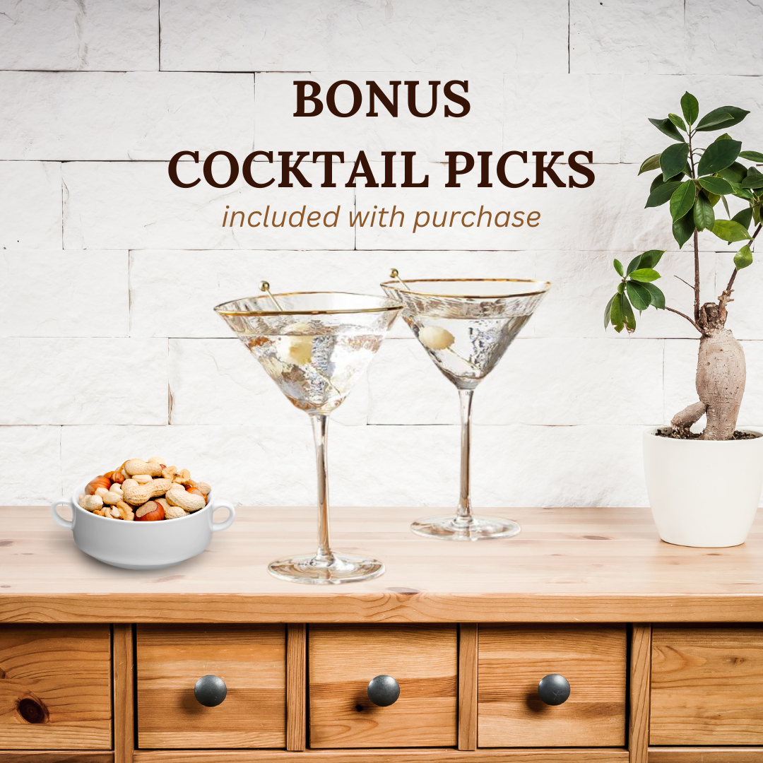 2 Pc Handmade Hammered Martini Glasses