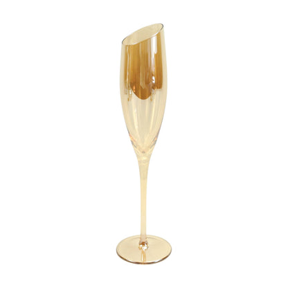 Slant Collection Gold Champagne Glasses, Set of 2