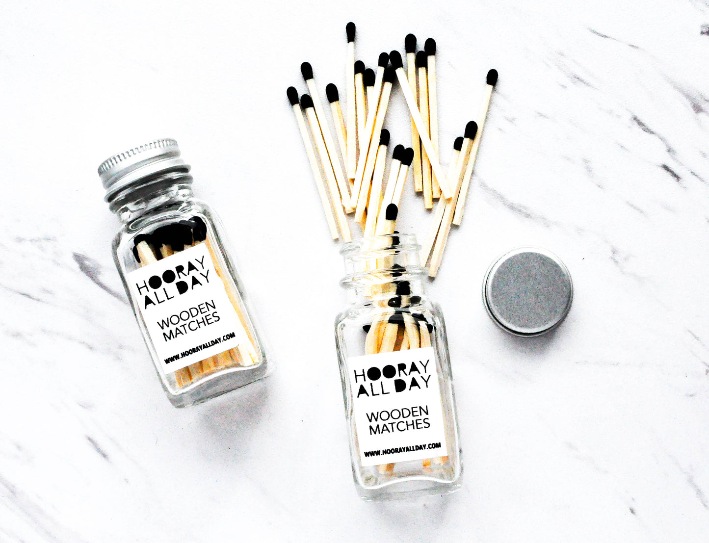 Colorful Wooden Matches In Little Glass Bottle - New Colors!